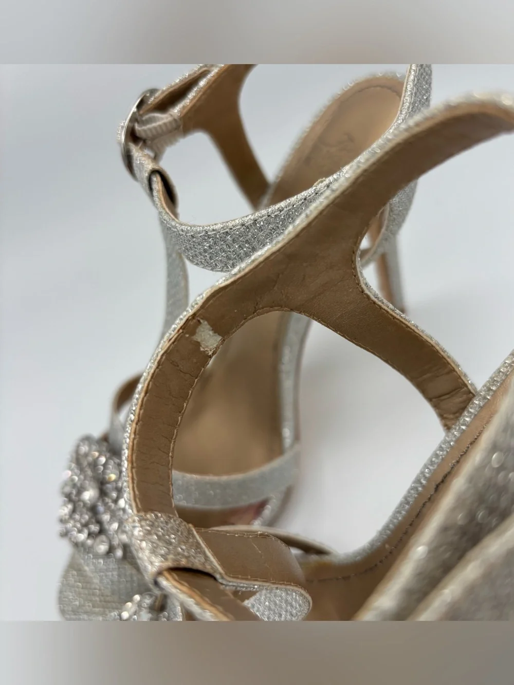 Belle Badgley Mischka Silver Heels